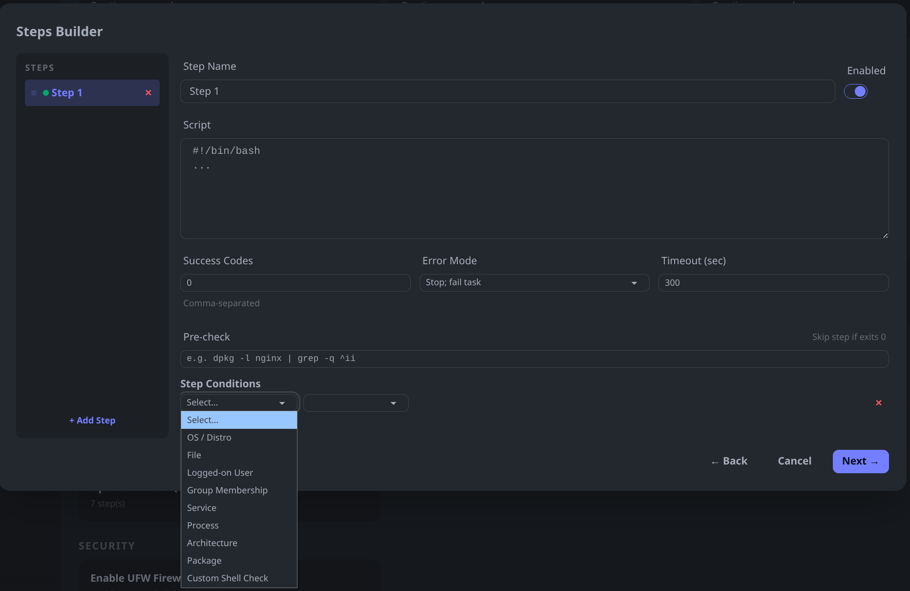 DistroDrift deployment creation or detail view